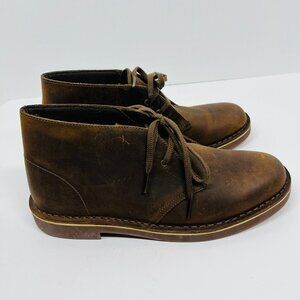Clark's Collection Brown Bushacre Chukka Beeswaxed Waxed Leather Desert Boots